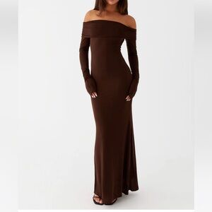 Peppermayo Exclusive - Cocoa Long Sleeve Maxi Dress - Chocolate